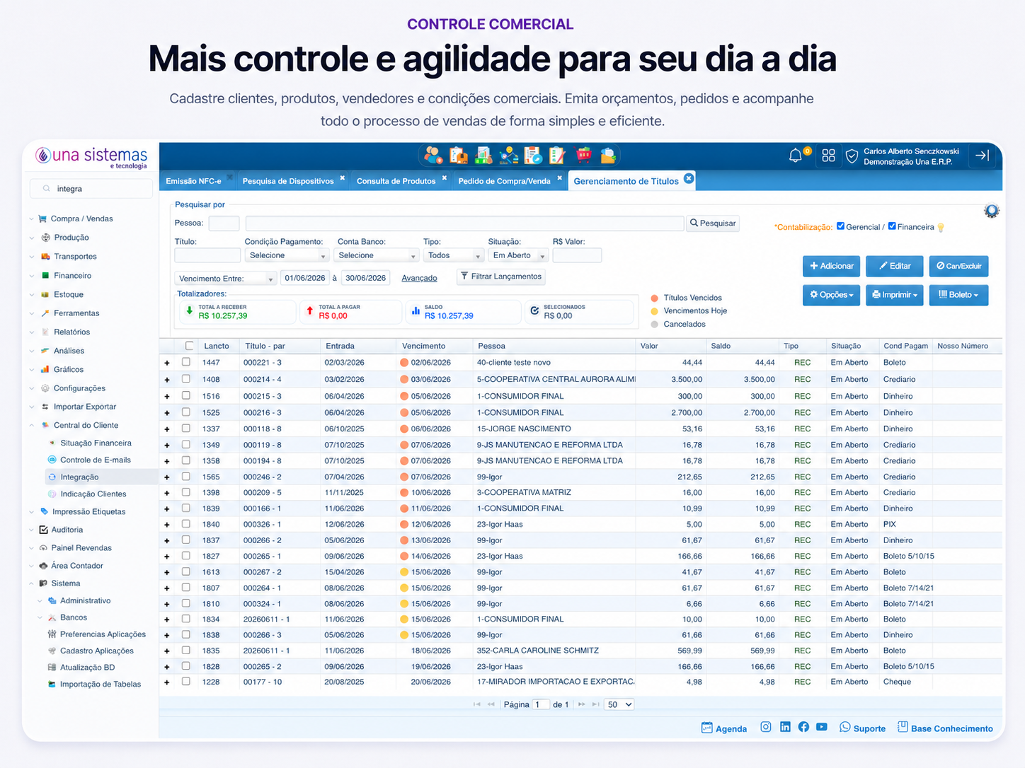 Una ERP | ERP Online para gestão empresarial